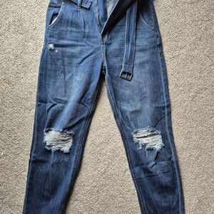 KanCan Blue Slim Distressed Women’s Jeans with Belt